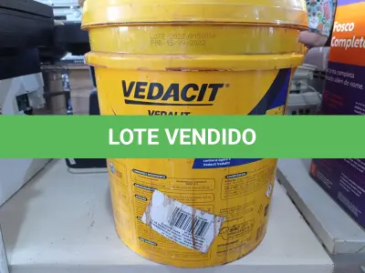 LOTE 246 - 01 BALDE DE VEDALIT, ADITIVO PLASTIFICANTE CONCENTRADO PARA ARGAMASSA DE ASSENTAMENTO E REBOCO CONVENCIONAL. (NO ESTADO) ATENÇÃO! FAZER A VISITAÇÃO ANTES DE ARREMATAR, NÃO SABEMOS SE FUNCIONA. LEILÃO NÃO TEM GARANTIA E NEM DEVOLUÇÃO, SUJEITO A POSSÍVEIS AVARIAS VISÍVEIS/OCULTAS E/OU AUSÊNCIA DE COMPONENTES.