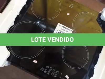 LOTE 477 - 01 FOGÃO COOKTOP ELÉTRICO 04 BOCAS COM AVARIAS. (NO ESTADO) ATENÇÃO! FAZER A VISITAÇÃO ANTES DE ARREMATAR, NÃO SABEMOS SE FUNCIONA. LEILÃO NÃO TEM GARANTIA E NEM DEVOLUÇÃO, SUJEITO A POSSÍVEIS AVARIAS VISÍVEIS/OCULTAS E/OU AUSÊNCIA DE COMPONENTES.