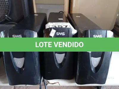 LOTE 357 - 03 NOBREAKS MARCAS SMS 700VA. (NO ESTADO) ATENÇÃO! FAZER A VISITAÇÃO ANTES DE ARREMATAR, NÃO SABEMOS SE FUNCIONA. LEILÃO NÃO TEM GARANTIA E NEM DEVOLUÇÃO, SUJEITO A POSSÍVEIS AVARIAS VISÍVEIS/OCULTAS E/OU AUSÊNCIA DE COMPONENTES.