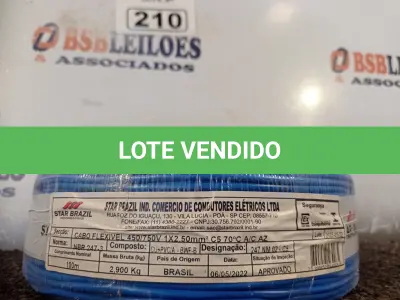 LOTE 210 - 01 ROLO DE CABO FLEXÍVEL 100M, 2,5MM NA COR AZUL. (NO ESTADO) ATENÇÃO! FAZER A VISITAÇÃO ANTES DE ARREMATAR, NÃO SABEMOS SE FUNCIONA. LEILÃO NÃO TEM GARANTIA E NEM DEVOLUÇÃO, SUJEITO A POSSÍVEIS AVARIAS VISÍVEIS/OCULTAS E/OU AUSÊNCIA DE COMPONENTES.