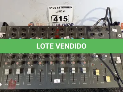 LOTE 415 - 01 MESA DE SOM MARCA WATTISOM MODELO MXS 8S. (NO ESTADO) ATENÇÃO! FAZER A VISITAÇÃO ANTES DE ARREMATAR, NÃO SABEMOS SE FUNCIONA. LEILÃO NÃO TEM GARANTIA E NEM DEVOLUÇÃO, SUJEITO A POSSÍVEIS AVARIAS VISÍVEIS/OCULTAS E/OU AUSÊNCIA DE COMPONENTES.