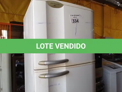 LOTE 334 - 01 GELADEIRA FROST FREE DF 34 MARCA ELECTROLUX 127V. (NO ESTADO) ATENÇÃO! FAZER A VISITAÇÃO ANTES DE ARREMATAR, NÃO SABEMOS SE FUNCIONA. LEILÃO NÃO TEM GARANTIA E NEM DEVOLUÇÃO, SUJEITO A POSSÍVEIS AVARIAS VISÍVEIS/OCULTAS E/OU AUSÊNCIA DE COMPONENTES.