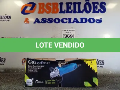 LOTE 369 - 01 ESMERILHADEIRA ANGULAR 500W 220V. (NO ESTADO) ATENÇÃO! FAZER A VISITAÇÃO ANTES DE ARREMATAR, NÃO SABEMOS SE FUNCIONA. LEILÃO NÃO TEM GARANTIA E NEM DEVOLUÇÃO, SUJEITO A POSSÍVEIS AVARIAS VISÍVEIS/OCULTAS E/OU AUSÊNCIA DE COMPONENTES.