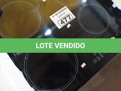 LOTE 477 - 01 FOGÃO COOKTOP ELÉTRICO 04 BOCAS COM AVARIAS. (NO ESTADO) ATENÇÃO! FAZER A VISITAÇÃO ANTES DE ARREMATAR, NÃO SABEMOS SE FUNCIONA. LEILÃO NÃO TEM GARANTIA E NEM DEVOLUÇÃO, SUJEITO A POSSÍVEIS AVARIAS VISÍVEIS/OCULTAS E/OU AUSÊNCIA DE COMPONENTES.