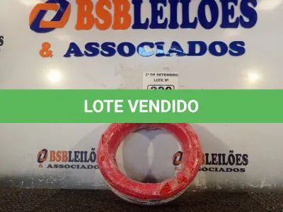 LOTE 220 - 01 ROLO DE CABO FLEXÍVEL 100M, 2,5MM NA COR VERMELHA. (NO ESTADO) ATENÇÃO! FAZER A VISITAÇÃO ANTES DE ARREMATAR, NÃO SABEMOS SE FUNCIONA. LEILÃO NÃO TEM GARANTIA E NEM DEVOLUÇÃO, SUJEITO A POSSÍVEIS AVARIAS VISÍVEIS/OCULTAS E/OU AUSÊNCIA DE COMPONENTES.