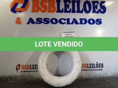 LOTE 388 - 01 ROLO DE CABO FLEXÍVEL 100M 4MM NA COR BRANCA. (NO ESTADO) ATENÇÃO! FAZER A VISITAÇÃO ANTES DE ARREMATAR, NÃO SABEMOS SE FUNCIONA. LEILÃO NÃO TEM GARANTIA E NEM DEVOLUÇÃO, SUJEITO A POSSÍVEIS AVARIAS VISÍVEIS/OCULTAS E/OU AUSÊNCIA DE COMPONENTES.