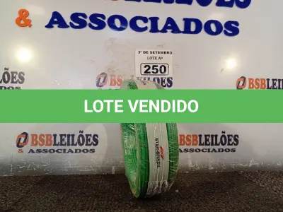 LOTE 250 - 01 ROLO DE CABO FLEXÍVEL 100M, 2,5MM NA COR VERDE. (NO ESTADO) ATENÇÃO! FAZER A VISITAÇÃO ANTES DE ARREMATAR, NÃO SABEMOS SE FUNCIONA. LEILÃO NÃO TEM GARANTIA E NEM DEVOLUÇÃO, SUJEITO A POSSÍVEIS AVARIAS VISÍVEIS/OCULTAS E/OU AUSÊNCIA DE COMPONENTES.