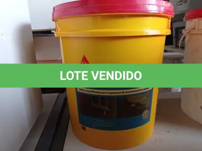 LOTE 354 - 01 BALDE DE SIKANOL ALVENARIA, ADITIVO PLASTIFICANTE PARA ARGAMASSA DE ASSENTAMENTO E REBOCO 18L. (NO ESTADO) ATENÇÃO! FAZER A VISITAÇÃO ANTES DE ARREMATAR, NÃO SABEMOS SE FUNCIONA. LEILÃO NÃO TEM GARANTIA E NEM DEVOLUÇÃO, SUJEITO A POSSÍVEIS AVARIAS VISÍVEIS/OCULTAS E/OU AUSÊNCIA DE COMPONENTES.
