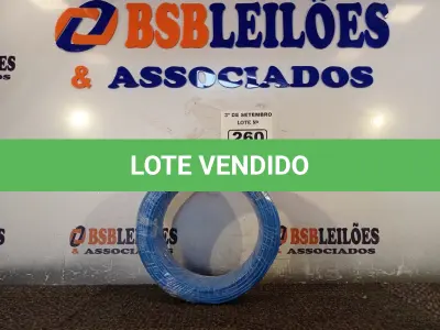 LOTE 260 - 01 ROLO DE CABO FLEXÍVEL 100M, 2,5MM NA COR AZUL. (NO ESTADO) ATENÇÃO! FAZER A VISITAÇÃO ANTES DE ARREMATAR, NÃO SABEMOS SE FUNCIONA. LEILÃO NÃO TEM GARANTIA E NEM DEVOLUÇÃO, SUJEITO A POSSÍVEIS AVARIAS VISÍVEIS/OCULTAS E/OU AUSÊNCIA DE COMPONENTES.