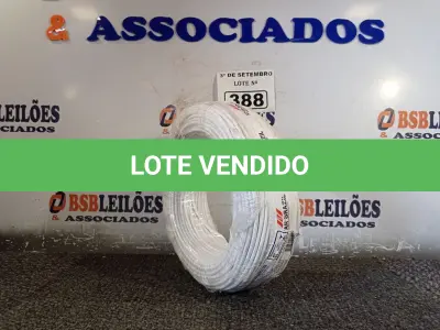 LOTE 388 - 01 ROLO DE CABO FLEXÍVEL 100M 4MM NA COR BRANCA. (NO ESTADO) ATENÇÃO! FAZER A VISITAÇÃO ANTES DE ARREMATAR, NÃO SABEMOS SE FUNCIONA. LEILÃO NÃO TEM GARANTIA E NEM DEVOLUÇÃO, SUJEITO A POSSÍVEIS AVARIAS VISÍVEIS/OCULTAS E/OU AUSÊNCIA DE COMPONENTES.