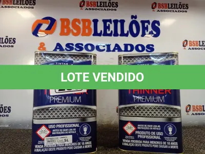 LOTE 285 - 02 GALÕES DE TINNER EUCATEX 5LITROS. (NO ESTADO) ATENÇÃO! FAZER A VISITAÇÃO ANTES DE ARREMATAR, NÃO SABEMOS SE FUNCIONA. LEILÃO NÃO TEM GARANTIA E NEM DEVOLUÇÃO, SUJEITO A POSSÍVEIS AVARIAS VISÍVEIS/OCULTAS E/OU AUSÊNCIA DE COMPONENTES.