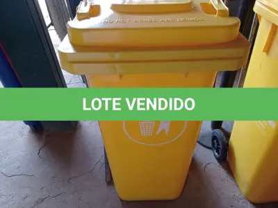 LOTE 226 - 01 CONTAINER HDPE EN840 120LITROS. (NO ESTADO) ATENÇÃO! FAZER A VISITAÇÃO ANTES DE ARREMATAR, NÃO SABEMOS SE FUNCIONA. LEILÃO NÃO TEM GARANTIA E NEM DEVOLUÇÃO, SUJEITO A POSSÍVEIS AVARIAS VISÍVEIS/OCULTAS E/OU AUSÊNCIA DE COMPONENTES.