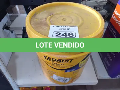 LOTE 246 - 01 BALDE DE VEDALIT, ADITIVO PLASTIFICANTE CONCENTRADO PARA ARGAMASSA DE ASSENTAMENTO E REBOCO CONVENCIONAL. (NO ESTADO) ATENÇÃO! FAZER A VISITAÇÃO ANTES DE ARREMATAR, NÃO SABEMOS SE FUNCIONA. LEILÃO NÃO TEM GARANTIA E NEM DEVOLUÇÃO, SUJEITO A POSSÍVEIS AVARIAS VISÍVEIS/OCULTAS E/OU AUSÊNCIA DE COMPONENTES.