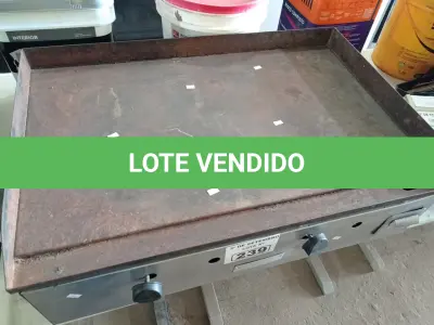 LOTE 239 - 01 CHAPA A GÁS. (NO ESTADO) ATENÇÃO! FAZER A VISITAÇÃO ANTES DE ARREMATAR, NÃO SABEMOS SE FUNCIONA. LEILÃO NÃO TEM GARANTIA E NEM DEVOLUÇÃO, SUJEITO A POSSÍVEIS AVARIAS VISÍVEIS/OCULTAS E/OU AUSÊNCIA DE COMPONENTES.
