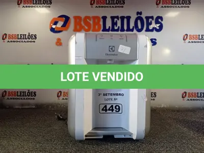 LOTE 449 - 01 PURIFICADOR DE ÁGUA MARCA ELECTROLUX. (NO ESTADO) ATENÇÃO! FAZER A VISITAÇÃO ANTES DE ARREMATAR, NÃO SABEMOS SE FUNCIONA. LEILÃO NÃO TEM GARANTIA E NEM DEVOLUÇÃO, SUJEITO A POSSÍVEIS AVARIAS VISÍVEIS/OCULTAS E/OU AUSÊNCIA DE COMPONENTES.