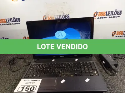 LOTE 150 - 01 NOTEBOOK MARCA ACER COM FONTE. (NO ESTADO) ATENÇÃO! FAZER A VISITAÇÃO ANTES DE ARREMATAR, NÃO SABEMOS SE FUNCIONA. LEILÃO NÃO TEM GARANTIA E NEM DEVOLUÇÃO, SUJEITO A POSSÍVEIS AVARIAS VISÍVEIS/OCULTAS E/OU AUSÊNCIA DE COMPONENTES.