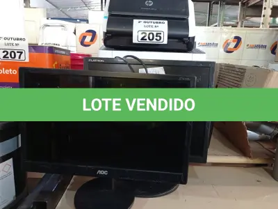 LOTE 205 - 04 MONITORES, 02 IMPRESSORAS E 01 SCANER MARCAS E MODELOS DIVERSOS. (NO ESTADO) ATENÇÃO! FAZER A VISITAÇÃO ANTES DE ARREMATAR, NÃO SABEMOS SE FUNCIONA. LEILÃO NÃO TEM GARANTIA E NEM DEVOLUÇÃO, SUJEITO A POSSÍVEIS AVARIAS VISÍVEIS/OCULTAS E/OU AUSÊNCIA DE COMPONENTES.