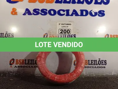 LOTE 200 - 01 ROLO DE CABO FLEXÍVEL 100M 2,5MM NA COR VERMELHA. (NO ESTADO) ATENÇÃO! FAZER A VISITAÇÃO ANTES DE ARREMATAR, NÃO SABEMOS SE FUNCIONA. LEILÃO NÃO TEM GARANTIA E NEM DEVOLUÇÃO, SUJEITO A POSSÍVEIS AVARIAS VISÍVEIS/OCULTAS E/OU AUSÊNCIA DE COMPONENTES.