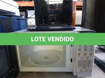LOTE 192 - 01 MICRO-ONDAS MARCA ELECTROLUX E 01 NETBOOK MARCA ACER. (NO ESTADO) ATENÇÃO! FAZER A VISITAÇÃO ANTES DE ARREMATAR, NÃO SABEMOS SE FUNCIONA. LEILÃO NÃO TEM GARANTIA E NEM DEVOLUÇÃO, SUJEITO A POSSÍVEIS AVARIAS VISÍVEIS/OCULTAS E/OU AUSÊNCIA DE COMPONENTES.