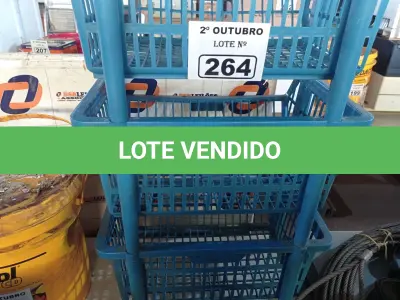 LOTE 264 - 05 CESTOS DE PLÁSTICO. (NO ESTADO) ATENÇÃO! FAZER A VISITAÇÃO ANTES DE ARREMATAR, NÃO SABEMOS SE FUNCIONA. LEILÃO NÃO TEM GARANTIA E NEM DEVOLUÇÃO, SUJEITO A POSSÍVEIS AVARIAS VISÍVEIS/OCULTAS E/OU AUSÊNCIA DE COMPONENTES.