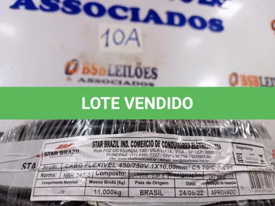 LOTE 010 - 01 ROLO DE CABO FLEXÍVEL 100M 10MM NA COR PRETA.(NO ESTADO) ATENÇÃO! FAZER A VISITAÇÃO ANTES DE ARREMATAR, NÃO SABEMOS SE FUNCIONA. LEILÃO NÃO TEM GARANTIA E NEM DEVOLUÇÃO, SUJEITO A POSSÍVEIS AVARIAS VISÍVEIS/OCULTAS E/OU AUSÊNCIA DE COMPONENTES.