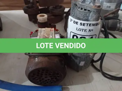 LOTE 091 - 02 BOMBAS D’AGUA MARCAS E MODELOS DIVERSOS. (NO ESTADO) ATENÇÃO! FAZER A VISITAÇÃO ANTES DE ARREMATAR, NÃO SABEMOS SE FUNCIONA. LEILÃO NÃO TEM GARANTIA E NEM DEVOLUÇÃO, SUJEITO A POSSÍVEIS AVARIAS VISÍVEIS/OCULTAS E/OU AUSÊNCIA DE COMPONENTES.