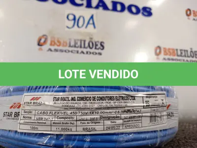 LOTE 090 - 01 ROLO DE CABO FLEXÍVEL 100M 10MM NA COR AZUL.(NO ESTADO) ATENÇÃO! FAZER A VISITAÇÃO ANTES DE ARREMATAR, NÃO SABEMOS SE FUNCIONA. LEILÃO NÃO TEM GARANTIA E NEM DEVOLUÇÃO, SUJEITO A POSSÍVEIS AVARIAS VISÍVEIS/OCULTAS E/OU AUSÊNCIA DE COMPONENTES.