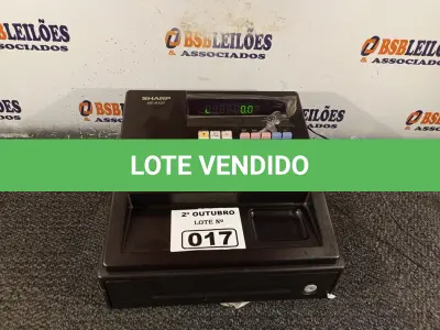 LOTE 017 - 01 CAIXA REGISTRADORA MARCA SHARP MODELO XE-A 107. (NO ESTADO) ATENÇÃO! FAZER A VISITAÇÃO ANTES DE ARREMATAR, NÃO SABEMOS SE FUNCIONA. LEILÃO NÃO TEM GARANTIA E NEM DEVOLUÇÃO, SUJEITO A POSSÍVEIS AVARIAS VISÍVEIS/OCULTAS E/OU AUSÊNCIA DE COMPONENTES.