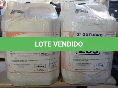 LOTE 285 - 20 LITROS DE SABONETE DE ESPUMA ANTISSÉPTICO. (NO ESTADO) ATENÇÃO! FAZER A VISITAÇÃO ANTES DE ARREMATAR, NÃO SABEMOS SE FUNCIONA. LEILÃO NÃO TEM GARANTIA E NEM DEVOLUÇÃO, SUJEITO A POSSÍVEIS AVARIAS VISÍVEIS/OCULTAS E/OU AUSÊNCIA DE COMPONENTES.