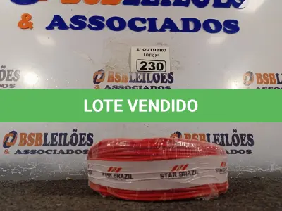 LOTE 230 - 01 ROLO DE CABO FLEXÍVEL 100M 2,5MM NA COR VERMELHA. (NO ESTADO) ATENÇÃO! FAZER A VISITAÇÃO ANTES DE ARREMATAR, NÃO SABEMOS SE FUNCIONA. LEILÃO NÃO TEM GARANTIA E NEM DEVOLUÇÃO, SUJEITO A POSSÍVEIS AVARIAS VISÍVEIS/OCULTAS E/OU AUSÊNCIA DE COMPONENTES.