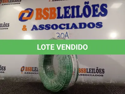 LOTE 030 - 01 ROLO DE CABO FLEXÍVEL 100M 10MM NA COR VERDE.(NO ESTADO) ATENÇÃO! FAZER A VISITAÇÃO ANTES DE ARREMATAR, NÃO SABEMOS SE FUNCIONA. LEILÃO NÃO TEM GARANTIA E NEM DEVOLUÇÃO, SUJEITO A POSSÍVEIS AVARIAS VISÍVEIS/OCULTAS E/OU AUSÊNCIA DE COMPONENTES.