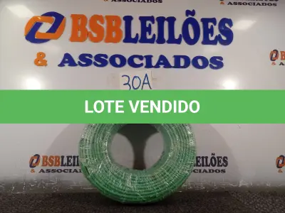 LOTE 030 - 01 ROLO DE CABO FLEXÍVEL 100M 10MM NA COR VERDE.(NO ESTADO) ATENÇÃO! FAZER A VISITAÇÃO ANTES DE ARREMATAR, NÃO SABEMOS SE FUNCIONA. LEILÃO NÃO TEM GARANTIA E NEM DEVOLUÇÃO, SUJEITO A POSSÍVEIS AVARIAS VISÍVEIS/OCULTAS E/OU AUSÊNCIA DE COMPONENTES.