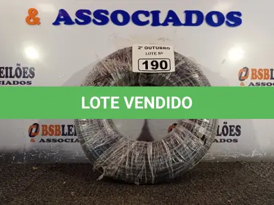 LOTE 190 - 01 ROLO DE CABO FLEXÍVEL 100M 10MM NA COR PRETA. (NO ESTADO) ATENÇÃO! FAZER A VISITAÇÃO ANTES DE ARREMATAR, NÃO SABEMOS SE FUNCIONA. LEILÃO NÃO TEM GARANTIA E NEM DEVOLUÇÃO, SUJEITO A POSSÍVEIS AVARIAS VISÍVEIS/OCULTAS E/OU AUSÊNCIA DE COMPONENTES.
