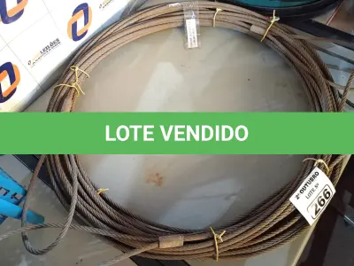 LOTE 266 - 01 ROLO DE CABO DE AÇO 3/8” COM 50 METROS. (NO ESTADO) ATENÇÃO! FAZER A VISITAÇÃO ANTES DE ARREMATAR, NÃO SABEMOS SE FUNCIONA. LEILÃO NÃO TEM GARANTIA E NEM DEVOLUÇÃO, SUJEITO A POSSÍVEIS AVARIAS VISÍVEIS/OCULTAS E/OU AUSÊNCIA DE COMPONENTES.