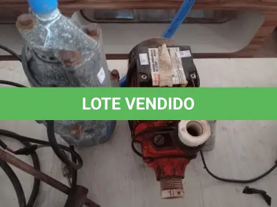 LOTE 091 - 02 BOMBAS D’AGUA MARCAS E MODELOS DIVERSOS. (NO ESTADO) ATENÇÃO! FAZER A VISITAÇÃO ANTES DE ARREMATAR, NÃO SABEMOS SE FUNCIONA. LEILÃO NÃO TEM GARANTIA E NEM DEVOLUÇÃO, SUJEITO A POSSÍVEIS AVARIAS VISÍVEIS/OCULTAS E/OU AUSÊNCIA DE COMPONENTES.