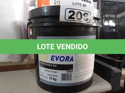 LOTE 206 - 01 BALDE DE GRAXA EVORA POLY EX NLGI:2 10KG. (NO ESTADO) ATENÇÃO! FAZER A VISITAÇÃO ANTES DE ARREMATAR, NÃO SABEMOS SE FUNCIONA. LEILÃO NÃO TEM GARANTIA E NEM DEVOLUÇÃO, SUJEITO A POSSÍVEIS AVARIAS VISÍVEIS/OCULTAS E/OU AUSÊNCIA DE COMPONENTES.