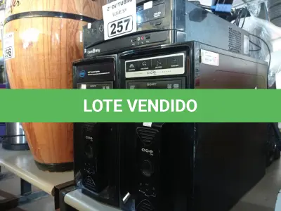 LOTE 257 - 03 CPUS, 01 MONITOR E 02 MOUSES MARCAS E MODELOS DIVERSOS. (NO ESTADO) ATENÇÃO! FAZER A VISITAÇÃO ANTES DE ARREMATAR, NÃO SABEMOS SE FUNCIONA. LEILÃO NÃO TEM GARANTIA E NEM DEVOLUÇÃO, SUJEITO A POSSÍVEIS AVARIAS VISÍVEIS/OCULTAS E/OU AUSÊNCIA DE COMPONENTES.