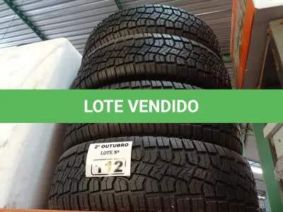 LOTE 112 - 04 PNEUS REMOLD 175/70/14. (NO ESTADO) ATENÇÃO! FAZER A VISITAÇÃO ANTES DE ARREMATAR, NÃO SABEMOS SE FUNCIONA. LEILÃO NÃO TEM GARANTIA E NEM DEVOLUÇÃO, SUJEITO A POSSÍVEIS AVARIAS VISÍVEIS/OCULTAS E/OU AUSÊNCIA DE COMPONENTES.