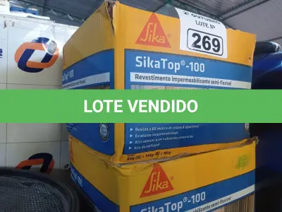 LOTE 269 - 02 CAIXAS DE SIKA TOP-100, REVESTIMENTO IMPERMEABILIZANTE SEMIFLEXÍVEL. (NO ESTADO) ATENÇÃO! FAZER A VISITAÇÃO ANTES DE ARREMATAR, NÃO SABEMOS SE FUNCIONA. LEILÃO NÃO TEM GARANTIA E NEM DEVOLUÇÃO, SUJEITO A POSSÍVEIS AVARIAS VISÍVEIS/OCULTAS E/OU AUSÊNCIA DE COMPONENTES.