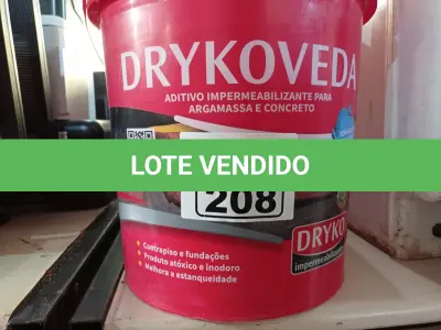 LOTE 208 - 01 BALDE DE DRYKOVEDA, ADITIVO IMPERMEABILIZANTE PARA ARGAMASSA E CONCRETO 18L. (NO ESTADO) ATENÇÃO! FAZER A VISITAÇÃO ANTES DE ARREMATAR, NÃO SABEMOS SE FUNCIONA. LEILÃO NÃO TEM GARANTIA E NEM DEVOLUÇÃO, SUJEITO A POSSÍVEIS AVARIAS VISÍVEIS/OCULTAS E/OU AUSÊNCIA DE COMPONENTES.