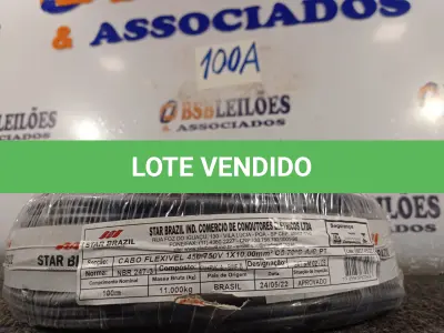 LOTE 100 - 01 ROLO DE CABO FLEXÍVEL 100M 10MM NA COR PRETA.(NO ESTADO) ATENÇÃO! FAZER A VISITAÇÃO ANTES DE ARREMATAR, NÃO SABEMOS SE FUNCIONA. LEILÃO NÃO TEM GARANTIA E NEM DEVOLUÇÃO, SUJEITO A POSSÍVEIS AVARIAS VISÍVEIS/OCULTAS E/OU AUSÊNCIA DE COMPONENTES.