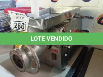 LOTE 286 - 01 MOEDOR DE CARNE MARCA BRAESI. (NO ESTADO) ATENÇÃO! FAZER A VISITAÇÃO ANTES DE ARREMATAR, NÃO SABEMOS SE FUNCIONA. LEILÃO NÃO TEM GARANTIA E NEM DEVOLUÇÃO, SUJEITO A POSSÍVEIS AVARIAS VISÍVEIS/OCULTAS E/OU AUSÊNCIA DE COMPONENTES.