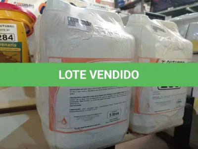 LOTE 285 - 20 LITROS DE SABONETE DE ESPUMA ANTISSÉPTICO. (NO ESTADO) ATENÇÃO! FAZER A VISITAÇÃO ANTES DE ARREMATAR, NÃO SABEMOS SE FUNCIONA. LEILÃO NÃO TEM GARANTIA E NEM DEVOLUÇÃO, SUJEITO A POSSÍVEIS AVARIAS VISÍVEIS/OCULTAS E/OU AUSÊNCIA DE COMPONENTES.