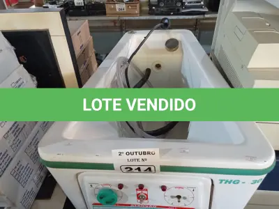LOTE 214 - 01 TURBILHÃO PARA FISIOTERAPIA GALANO THG-30. (NO ESTADO) ATENÇÃO! FAZER A VISITAÇÃO ANTES DE ARREMATAR, NÃO SABEMOS SE FUNCIONA. LEILÃO NÃO TEM GARANTIA E NEM DEVOLUÇÃO, SUJEITO A POSSÍVEIS AVARIAS VISÍVEIS/OCULTAS E/OU AUSÊNCIA DE COMPONENTES.