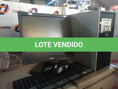 LOTE 272 - 01 CPU, 01 MONITOR, 01 TECLADO E 01 MOUSE. (NO ESTADO) ATENÇÃO! FAZER A VISITAÇÃO ANTES DE ARREMATAR, NÃO SABEMOS SE FUNCIONA. LEILÃO NÃO TEM GARANTIA E NEM DEVOLUÇÃO, SUJEITO A POSSÍVEIS AVARIAS VISÍVEIS/OCULTAS E/OU AUSÊNCIA DE COMPONENTES.
