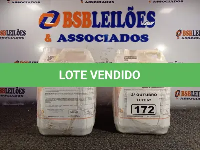 LOTE 172 - 20 LITROS DE SABONETE DE ESPUMA ANTISSÉPTICO. (NO ESTADO) ATENÇÃO! FAZER A VISITAÇÃO ANTES DE ARREMATAR, NÃO SABEMOS SE FUNCIONA. LEILÃO NÃO TEM GARANTIA E NEM DEVOLUÇÃO, SUJEITO A POSSÍVEIS AVARIAS VISÍVEIS/OCULTAS E/OU AUSÊNCIA DE COMPONENTES.