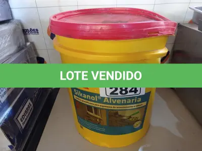 LOTE 284 - 01 BALDE DE SIKANOL ALVENARIA, ADITIVO PLASTIFICANTE PARA ARGAMASSA DE ASSENTAMENTO E REBOCO. (NO ESTADO) ATENÇÃO! FAZER A VISITAÇÃO ANTES DE ARREMATAR, NÃO SABEMOS SE FUNCIONA. LEILÃO NÃO TEM GARANTIA E NEM DEVOLUÇÃO, SUJEITO A POSSÍVEIS AVARIAS VISÍVEIS/OCULTAS E/OU AUSÊNCIA DE COMPONENTES.
