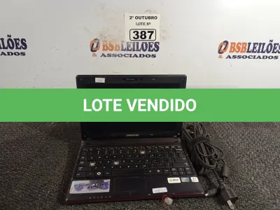 LOTE 387 - 01 NETBOOK MARCA SAMSUNG COM AVARIAS. (NO ESTADO) ATENÇÃO! FAZER A VISITAÇÃO ANTES DE ARREMATAR, NÃO SABEMOS SE FUNCIONA. LEILÃO NÃO TEM GARANTIA E NEM DEVOLUÇÃO, SUJEITO A POSSÍVEIS AVARIAS VISÍVEIS/OCULTAS E/OU AUSÊNCIA DE COMPONENTES.