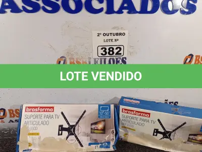 LOTE 382 - 02 SUPORTES PARA TV ARTICULADO LED/LCD 03 MOVIMENTOS DE 10-56” 25-142CM. (NO ESTADO) ATENÇÃO! FAZER A VISITAÇÃO ANTES DE ARREMATAR, NÃO SABEMOS SE FUNCIONA. LEILÃO NÃO TEM GARANTIA E NEM DEVOLUÇÃO, SUJEITO A POSSÍVEIS AVARIAS VISÍVEIS/OCULTAS E/OU AUSÊNCIA DE COMPONENTES.