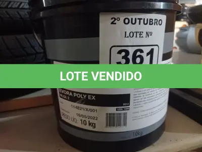 LOTE 361 - 01 BALDE DE GRAXA EVORA POLY EX NLGI:2 10KG. (NO ESTADO) ATENÇÃO! FAZER A VISITAÇÃO ANTES DE ARREMATAR, NÃO SABEMOS SE FUNCIONA. LEILÃO NÃO TEM GARANTIA E NEM DEVOLUÇÃO, SUJEITO A POSSÍVEIS AVARIAS VISÍVEIS/OCULTAS E/OU AUSÊNCIA DE COMPONENTES.